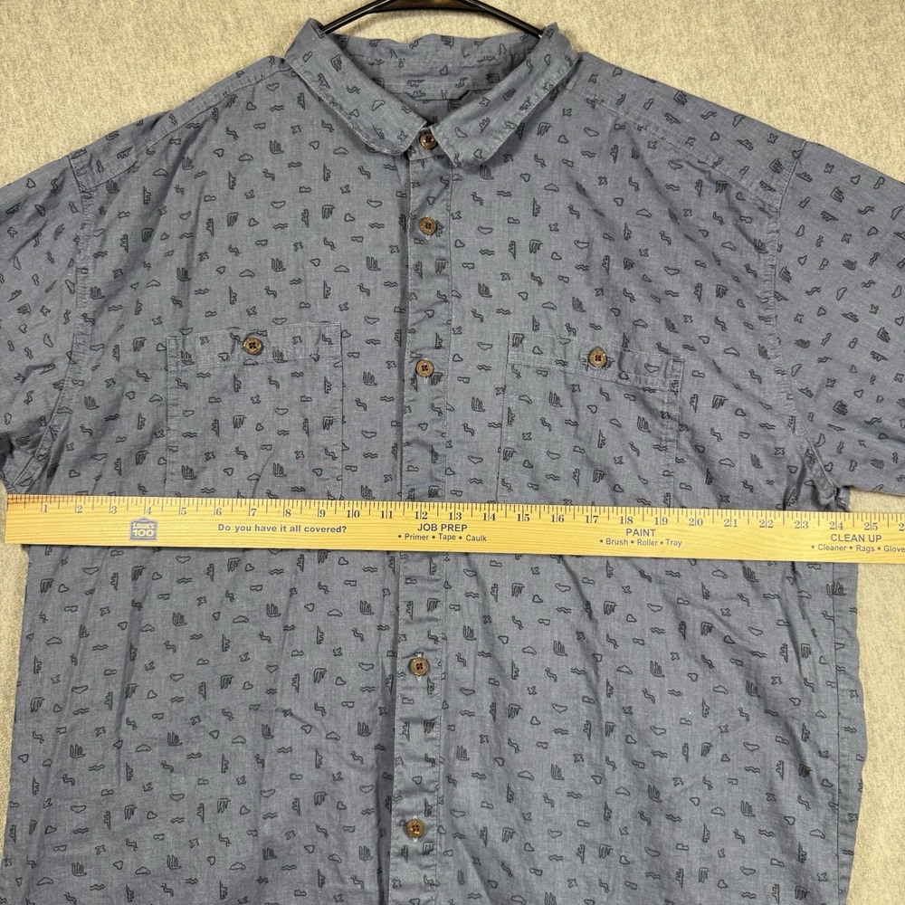 Patagonia Back Step Mens XXL Blue All Over Print Short Sleeve Button Up Shirt - Picture 9 of 12